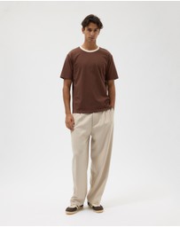 AERE - Contrast Collar T-Shirt