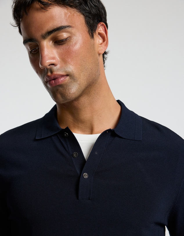 Calibre - Long Sleeve Tech Knit Polo Naval Blue