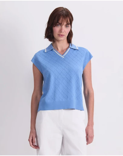 Sportscraft - Maxine Milano Argyle Knit Top