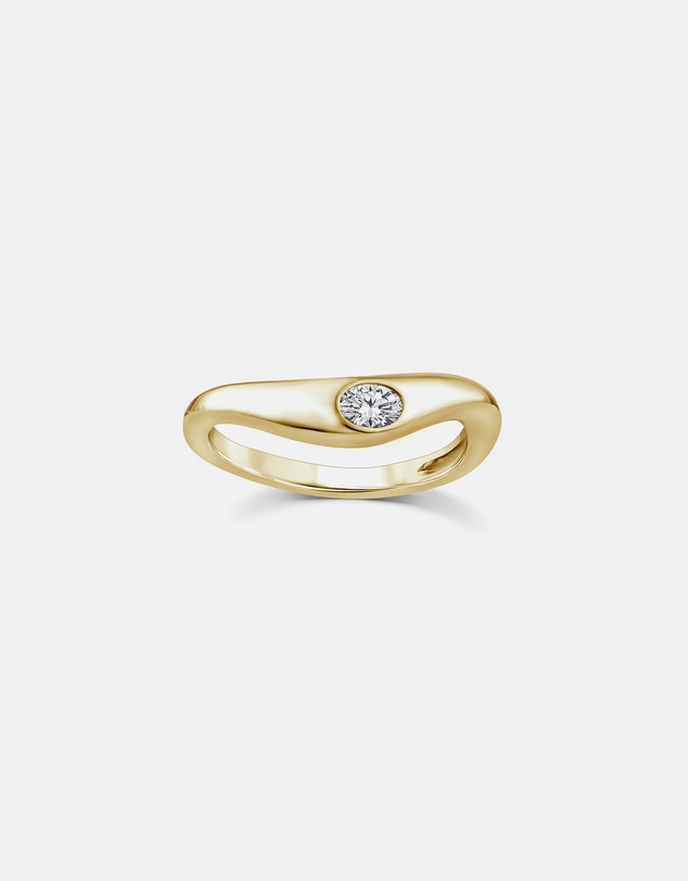 Zoe Olivia - 9K Gold Oval Lab Grown Diamond Wave Ring