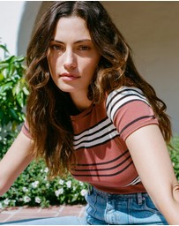 Rolla's - Phoebe Tonkin X Rolla's Stripe Baby Rib Tee