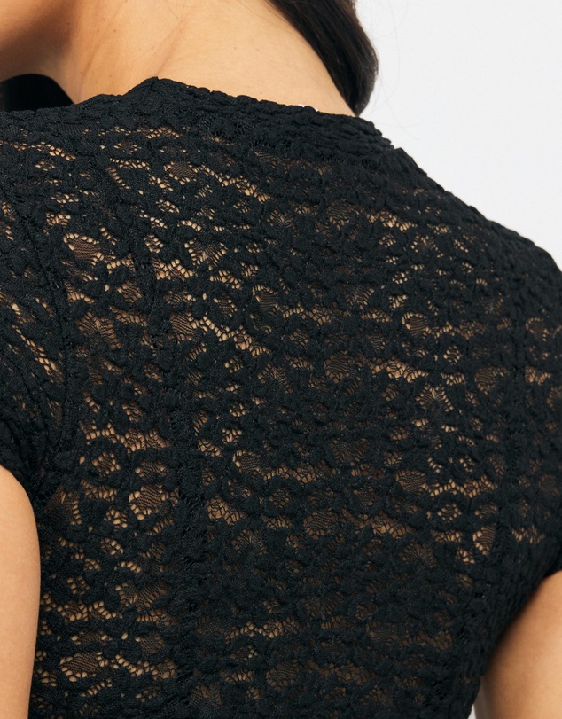 AERE - Zia Short Sleeve Lace Top