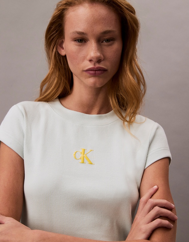 Calvin Klein Jeans - Monogram Logo Ribbed Baby Tee