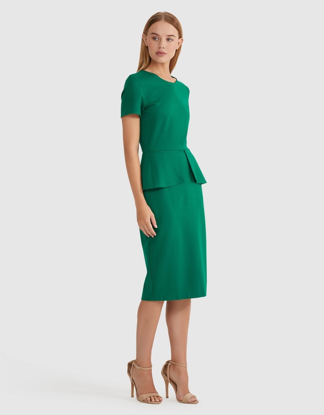 Oxford - Irena Peplum Ponti Dress