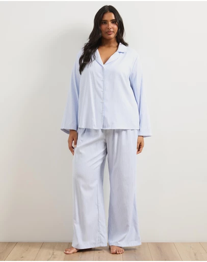 Atmos&Here Curvy - Cotton Stripe Pyjama Set