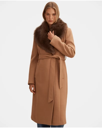 Forever New - Shelby Faux Fur Collar Coat