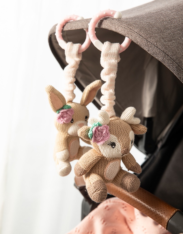 Living Textiles - 2 Pack Stroller Toys - Fawn & Bunny