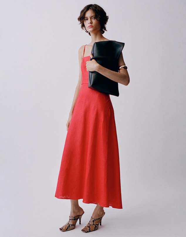 mng linen dress Halter-neck linen dress - Women