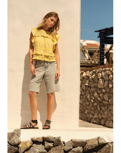 NEXT - Ripped Denim Bermuda Shorts