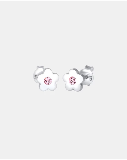 Elli Jewelry - Earrings Kids Flower Crystals 925 Sterling Silver