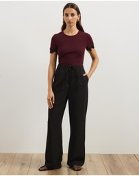 Atmos&Here - Sienna Short Sleeve Lace Jersey T-Shirt