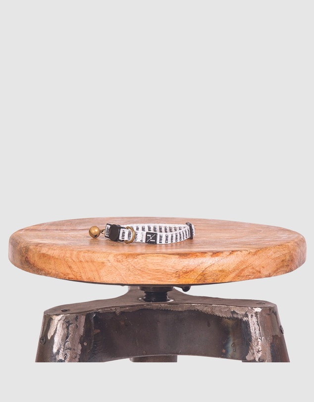 Mog & Bone - Hemp Cat collar - Black Mosaic Print