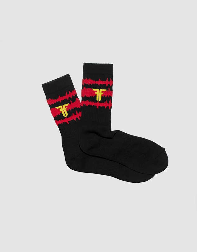 Fallen Footwear - Fallen Footwear Static Padded Heel and Toe Sock - Black / Red