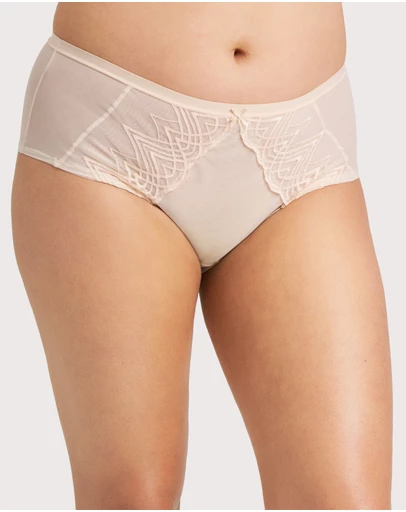 Ava & Audrey  - Ava & Audrey Lillian Embroidered Mesh Full Brief