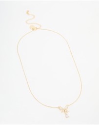 Lovisa - Gold Plated Cubic Zirconia Butterfly Teardrop Necklace