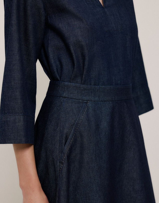 Trenery - Denim A-line Skirt in Rinse Wash