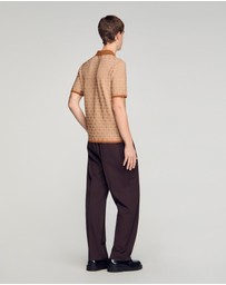 Sandro - Cross Knit Polo Sweater