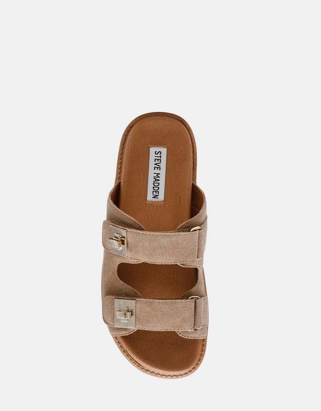 Steve Madden - Bigschmona Taupe Suede Sandals