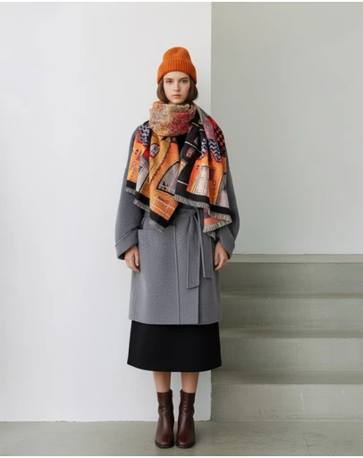 Mossée - Amanda Art Print Wool Shawl
