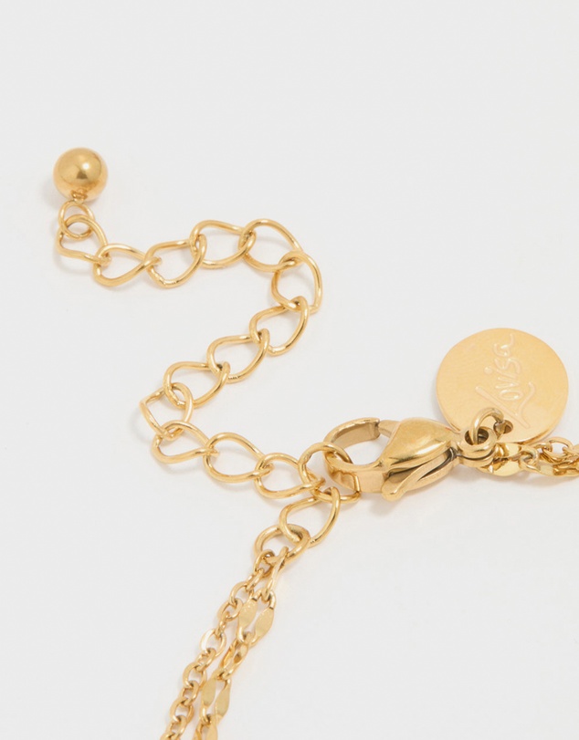 Lovisa - Waterproof Gold Plated Stainless Steel Dainty Cubic Zirconia Layered Bracelet
