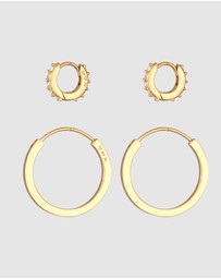 Elli Jewelry - Earrings Set Crystal 925 Sterling Silver Gold-Plated