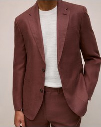 Trenery - Regular Fit Belgian Linen Blazer in Espresso