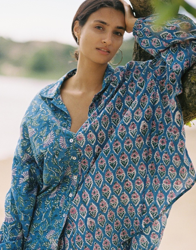 KINGA CSILLA - Zaffre Block Print Chalm Shirt
