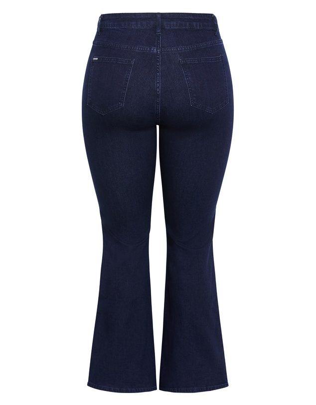 City Chic - Plus size Harley Fit Carla Flare Leg Regular Jean - dark wash