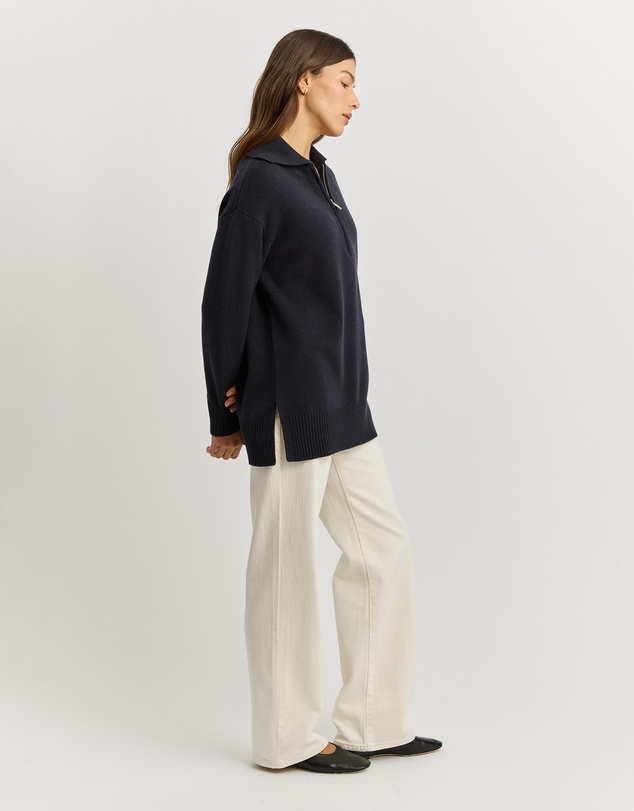 Toorallie - Relaxed Longline Zip Polo