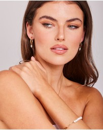 Zoe Olivia - Waterproof Freshwater Pearl Oval Hoops