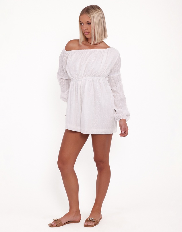 Petal & Pup - Milani Off Shoulder Playsuit - White