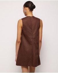 AERE - Haven Linen Beaded Mini Dress