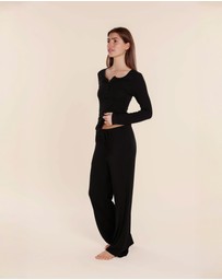Gingerlilly - Lille Ribbed Long Sleeve Henley Top