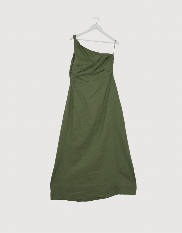 Revibe - Repaired AERE Lettie One Shoulder Maxi Dress - AU 14