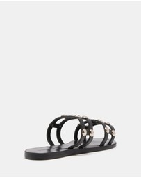 Just Because - Salacete Leather Flat Sandals