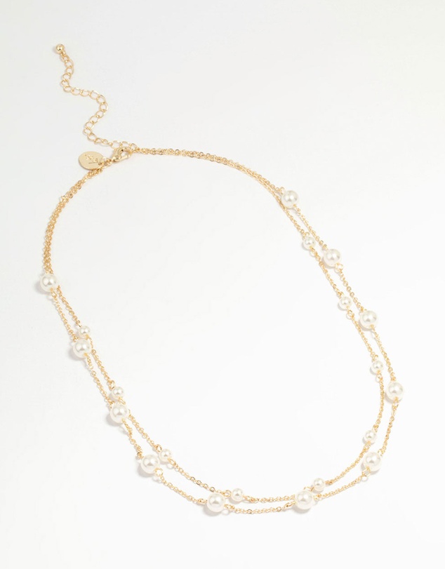 Lovisa - Gold Plated Pearl Layered Necklace