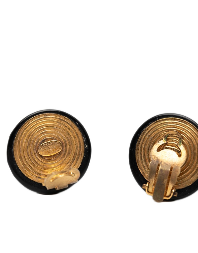 Pre-Loved by Azura Reborn - Pre-Loved CC Resin and Gold Plated Button Clip On Earrings