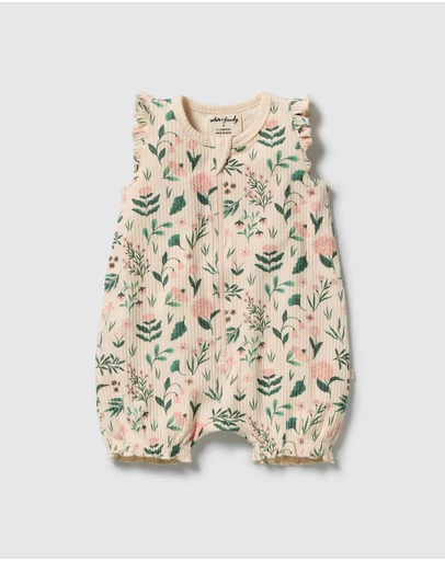 Wilson & Frenchy - Sweet Bloom Organic Ruffle Zipsuit - Babies