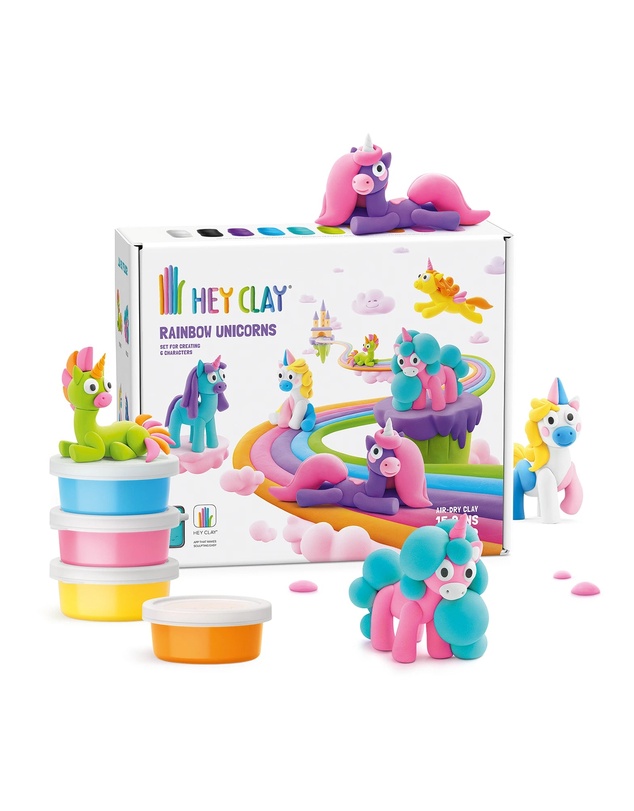 Hey Clay - Rainbow Unicorns Set