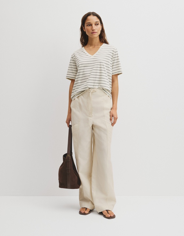 Country Road - Australian Cotton Stripe V-neck T-shirt