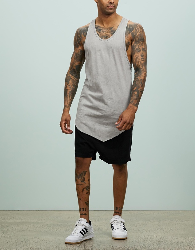 Surrounded By Ghosts - The Garnet Denim Low Crotch Drawstring Shorts