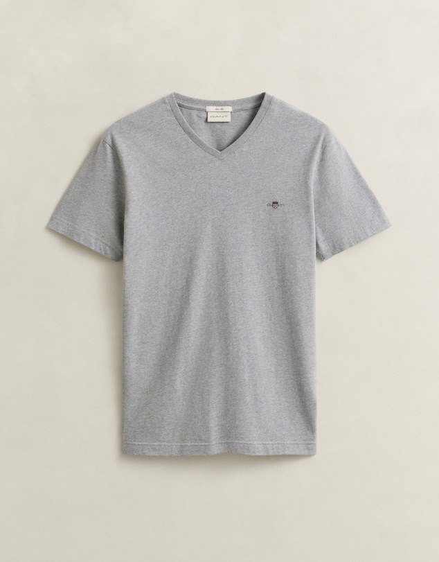 Gant - Slim Fit Shield V-Neck T-Shirt