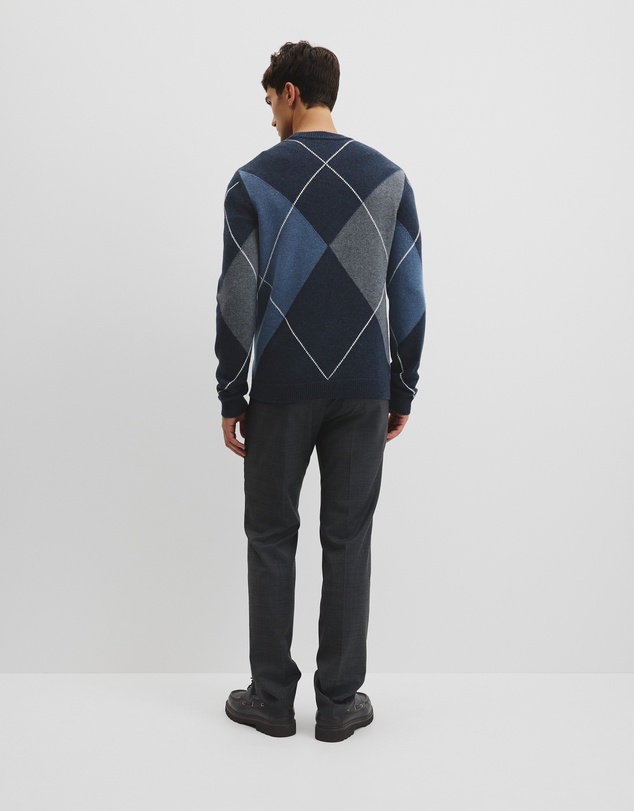 Country Road - Merino Wool Argyle Crew Neck Knit