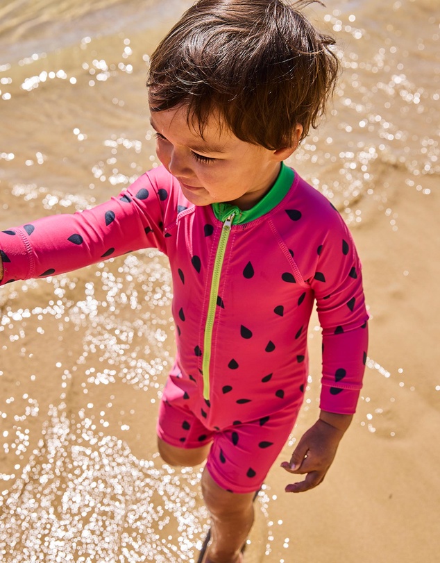 Kip&Co - Melon Baby Long Sleeve Zip Bathers - Babies