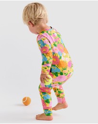 Kip&Co - Follow The Sun Yellow Organic LS Zip Romper - Babies
