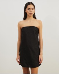 Atmos&Here - Koa Strapless Linen Blend Mini Dress