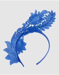 Max Alexander - Lace Crown Blue Headband Fascinator