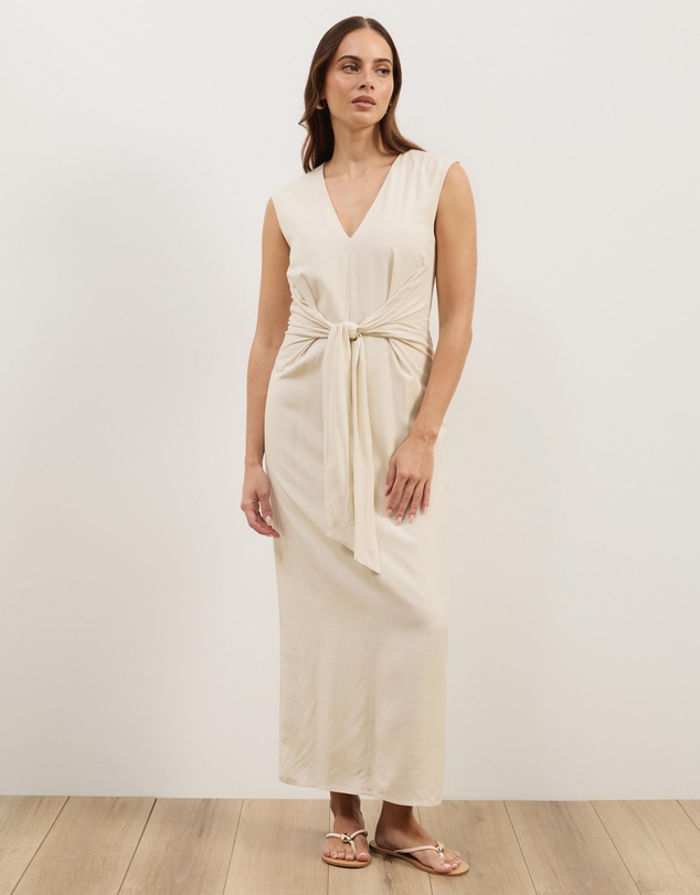 Atmos&Here - Sadie Linen Blend Midi Dress