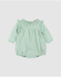 Bebe by Minihaha - Fern Dobby LS Romper - Babies