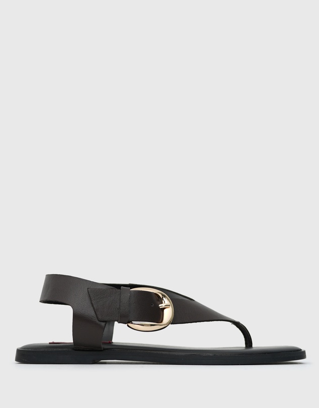Betts - Titan Leather Buckled Strap Thong Sandals